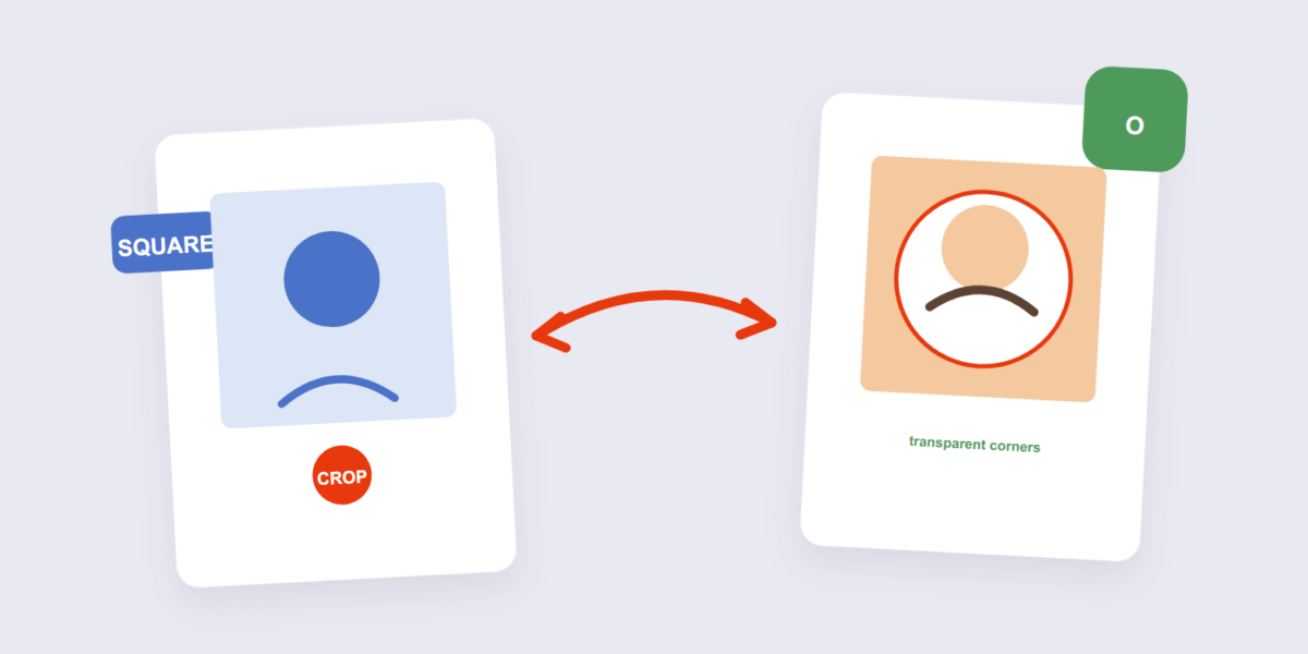 Square photo circle cropped into a transparent profile avatar