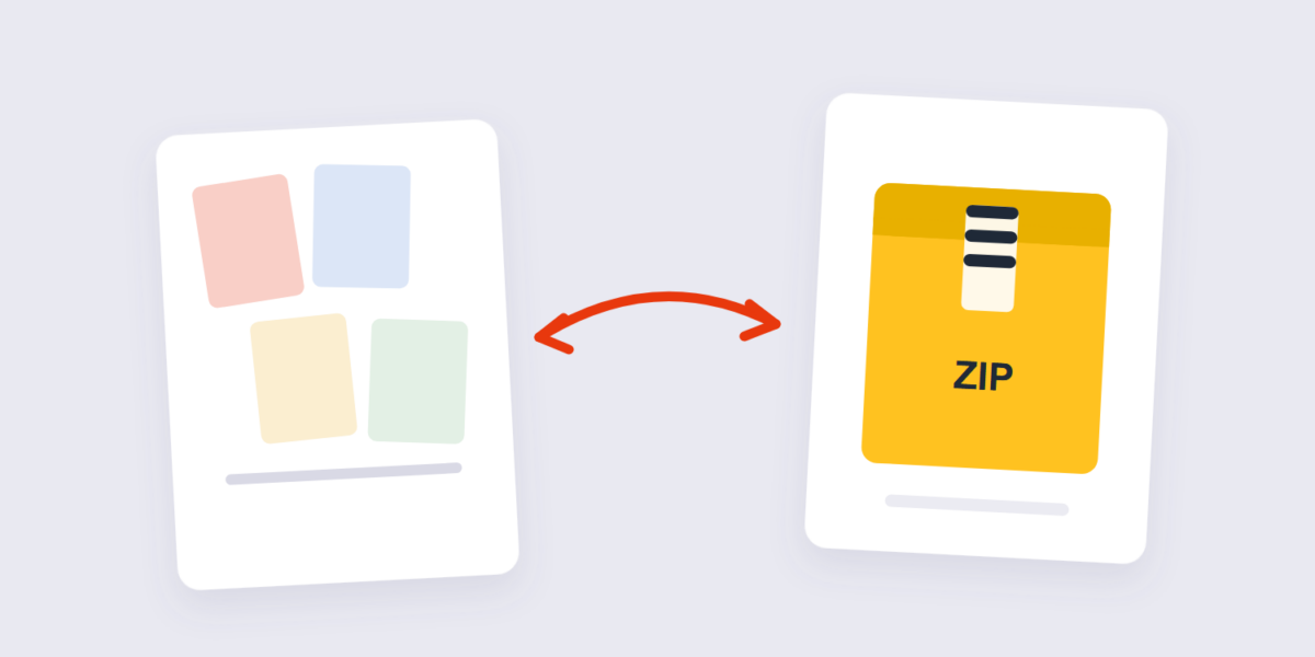 Scattered files bundled into a single ZIP archive
