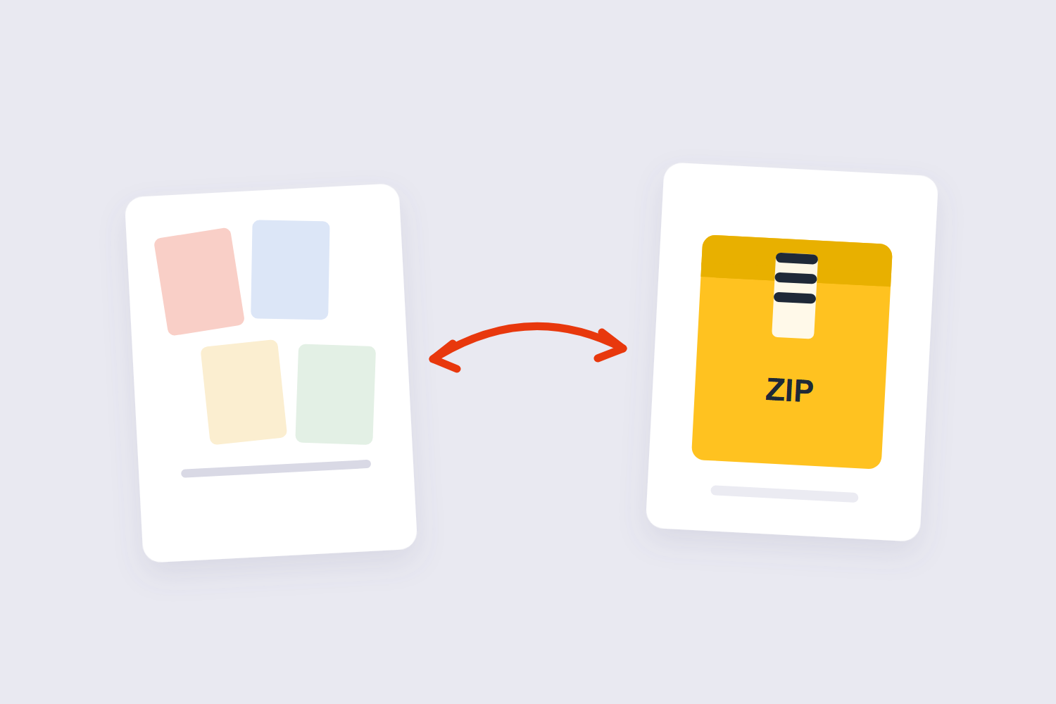 Scattered files bundled into a single ZIP archive