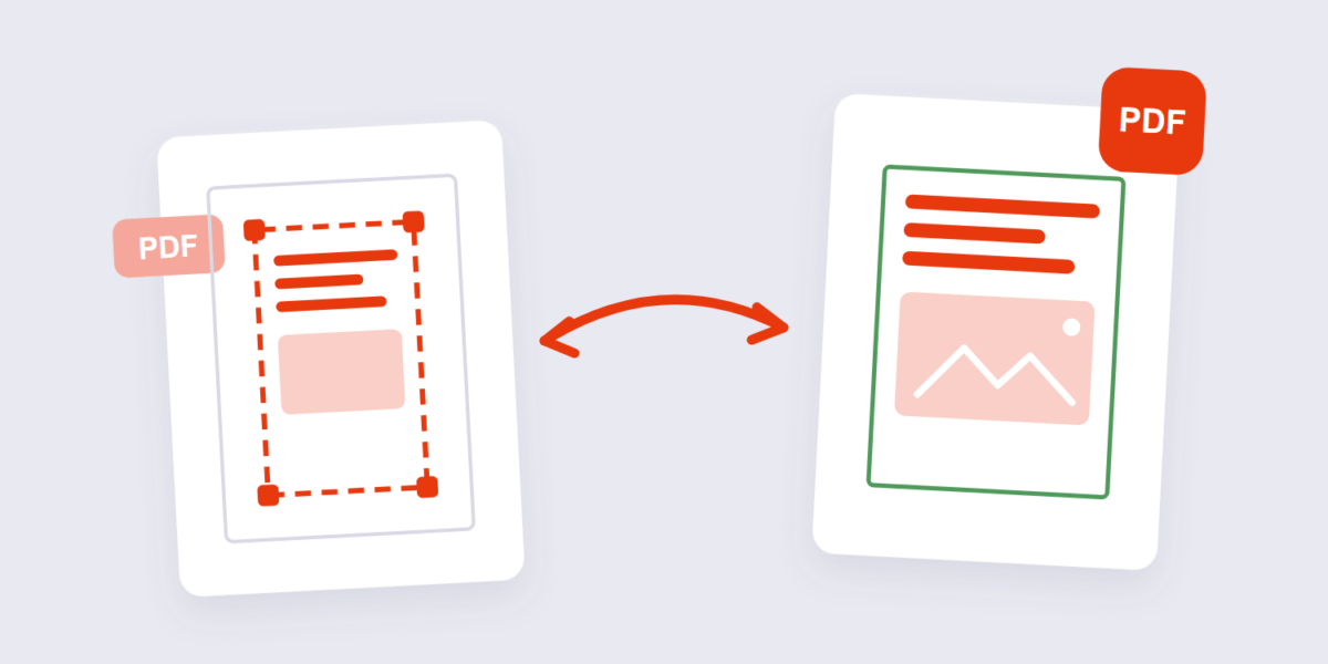 Crop box dragged inside a PDF page to trim the margins