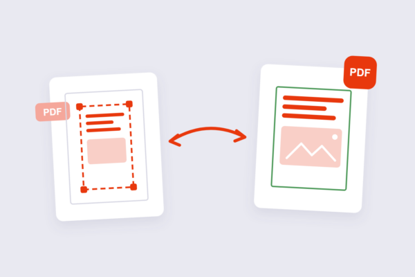 Crop box dragged inside a PDF page to trim the margins