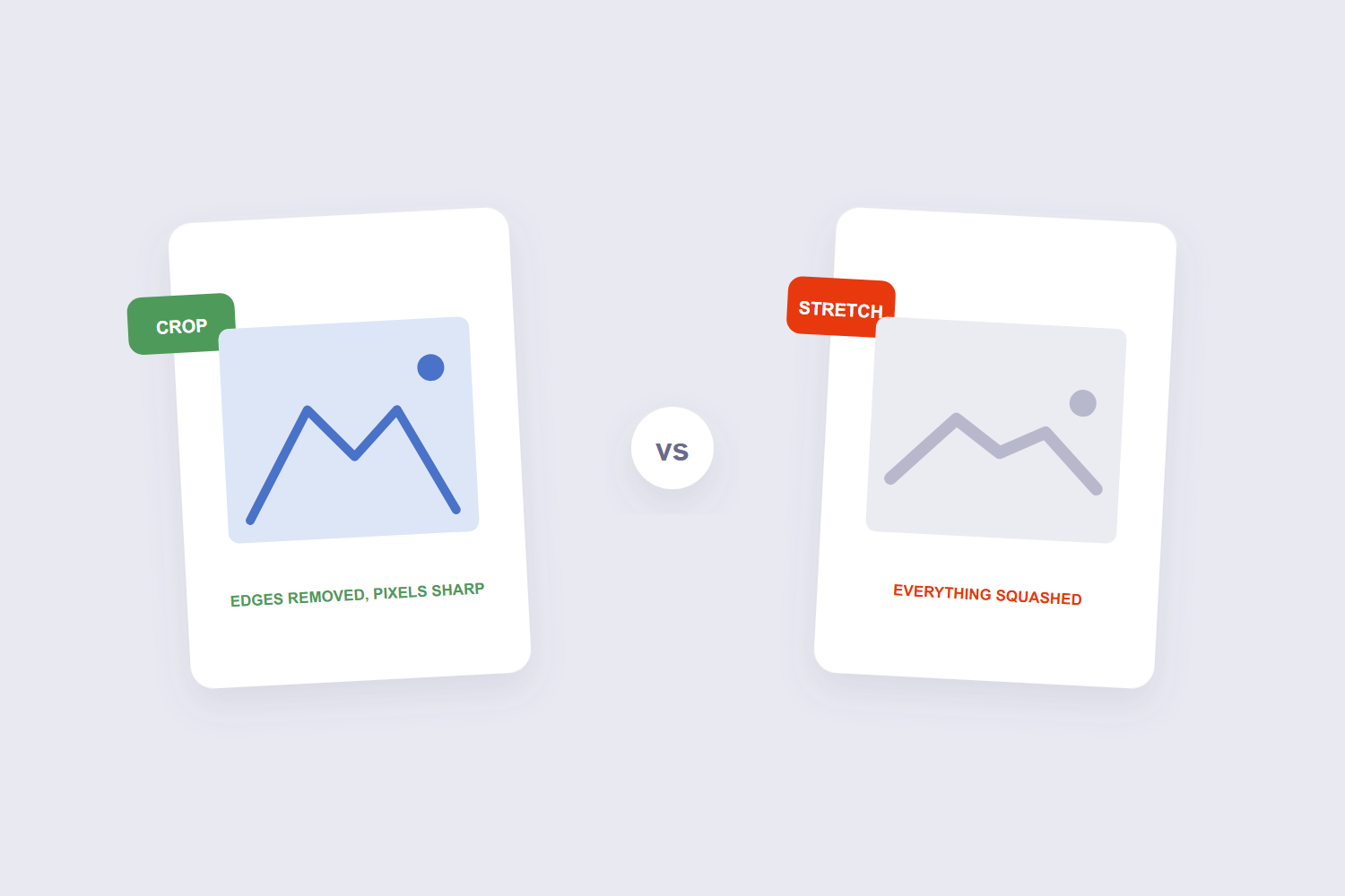Cropped image keeping sharp pixels versus stretched distorted image