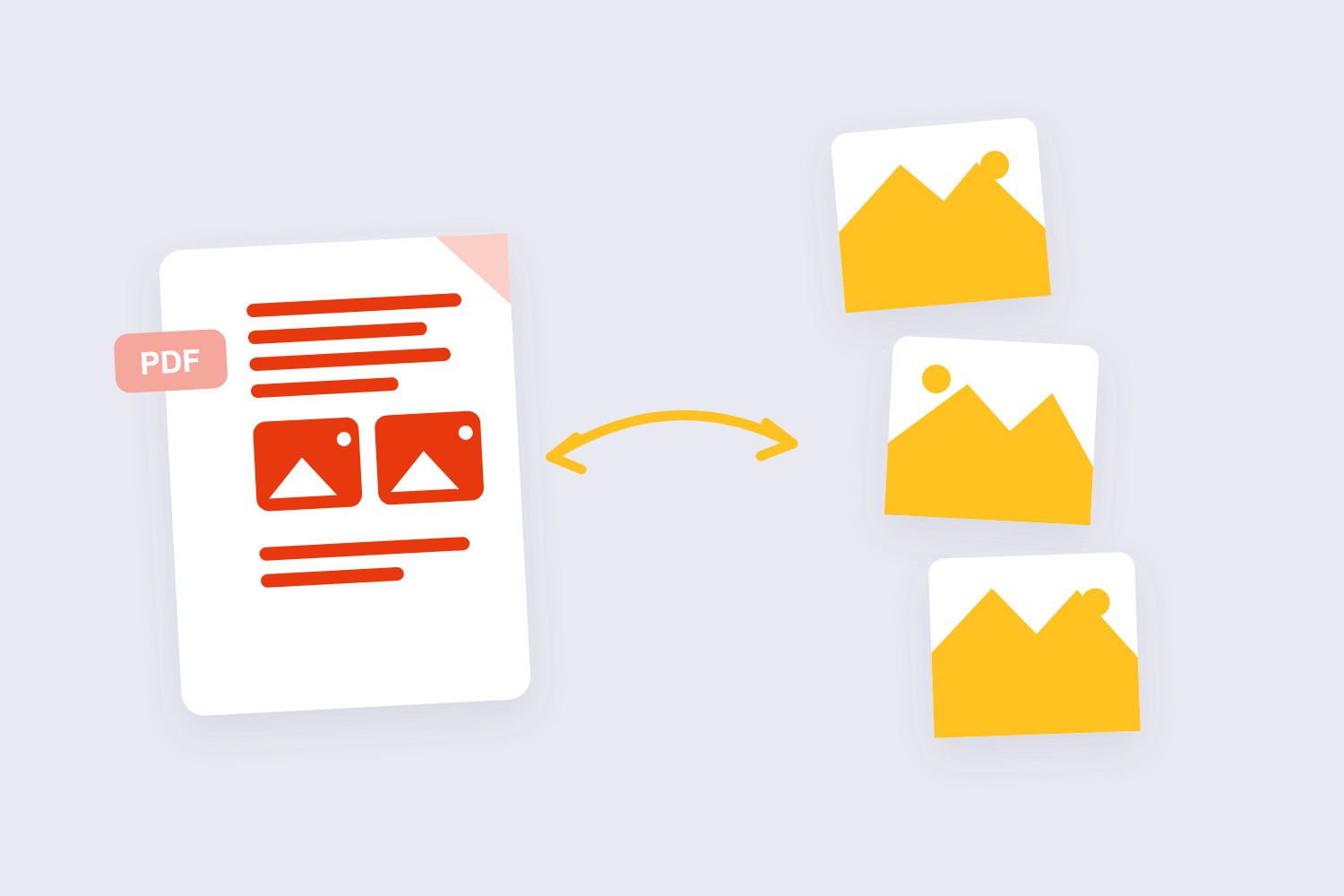 PDF document with original photos being extracted as image files