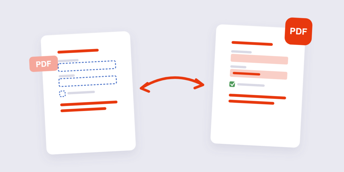 Interactive form fields flattened into solid page content