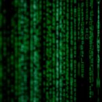 Glowing green digital code representing Base64 text encoding