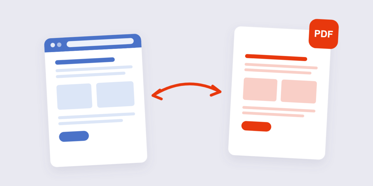 Browser window rendering into a PDF document