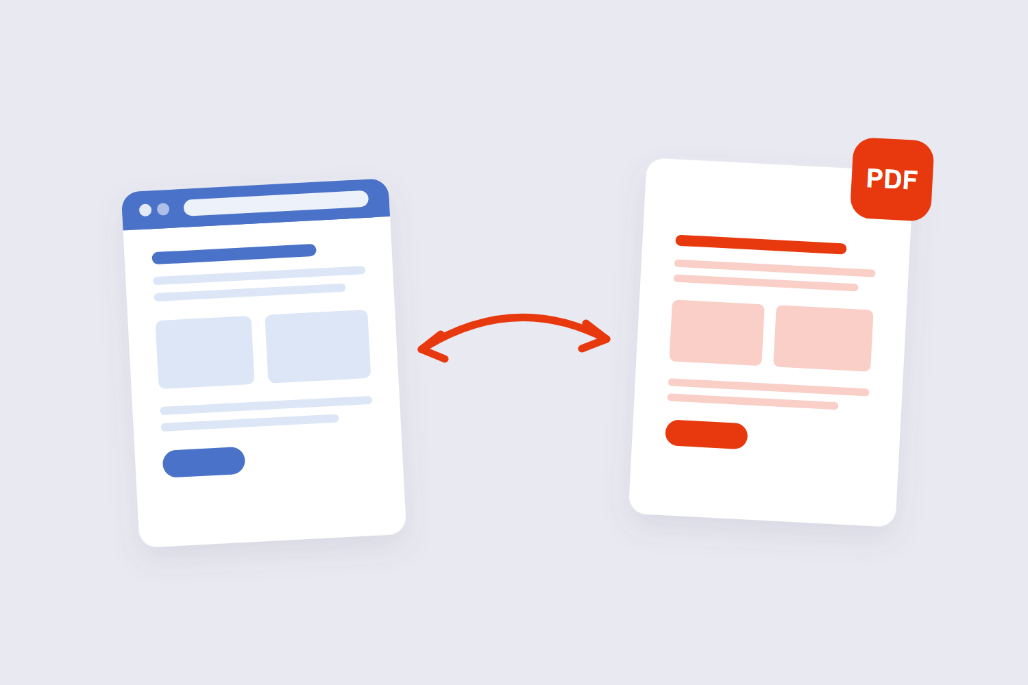 Browser window rendering into a PDF document