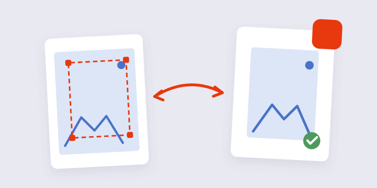 Crop frame with corner handles over an image