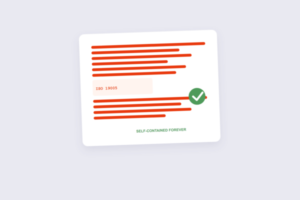 PDF document converted to self-contained ISO 19005 PDF/A format
