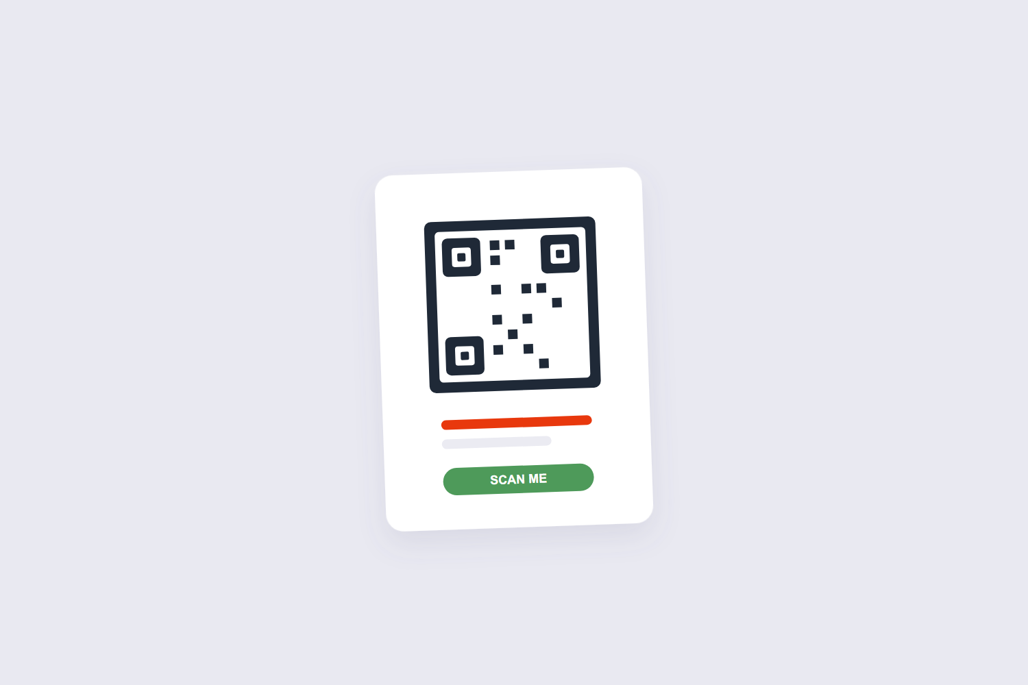 Generated QR code with scan me label