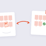 Shuffled PDF page thumbnails dragged into the correct order