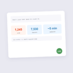 Word counter showing 1245 words, 7530 characters and 5 minute reading time